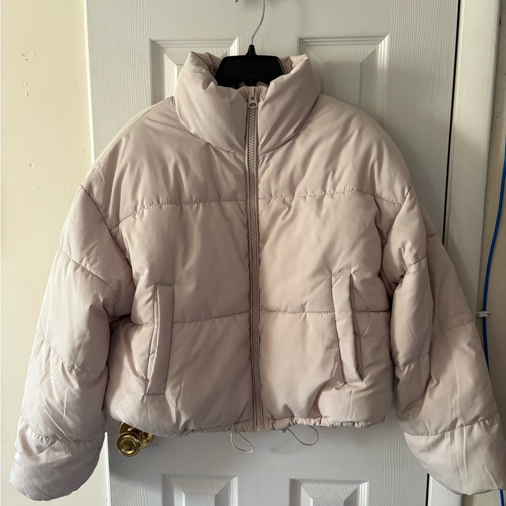 Divided Black and Cream Puffer Jacket